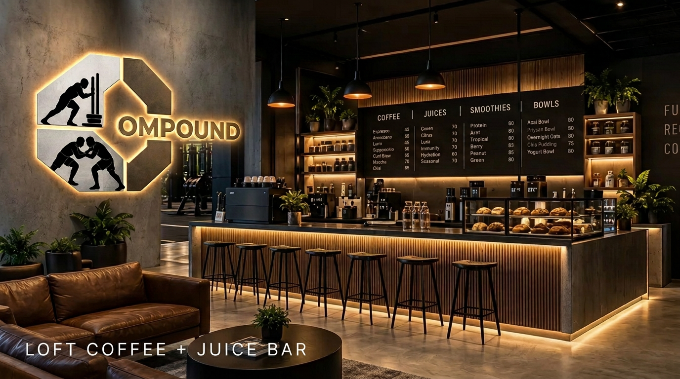 The coffee and juice bar at The Overlook